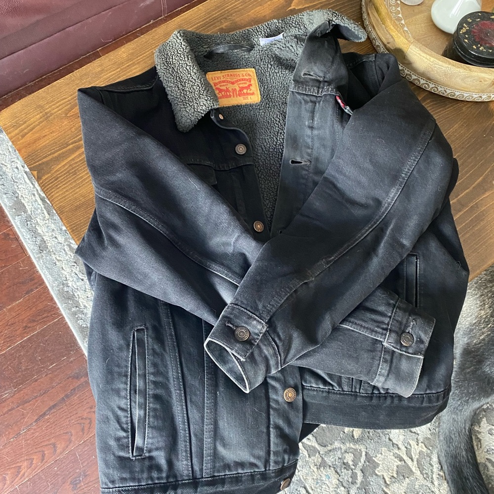 Mens Sherpa Lined Denim Jacket